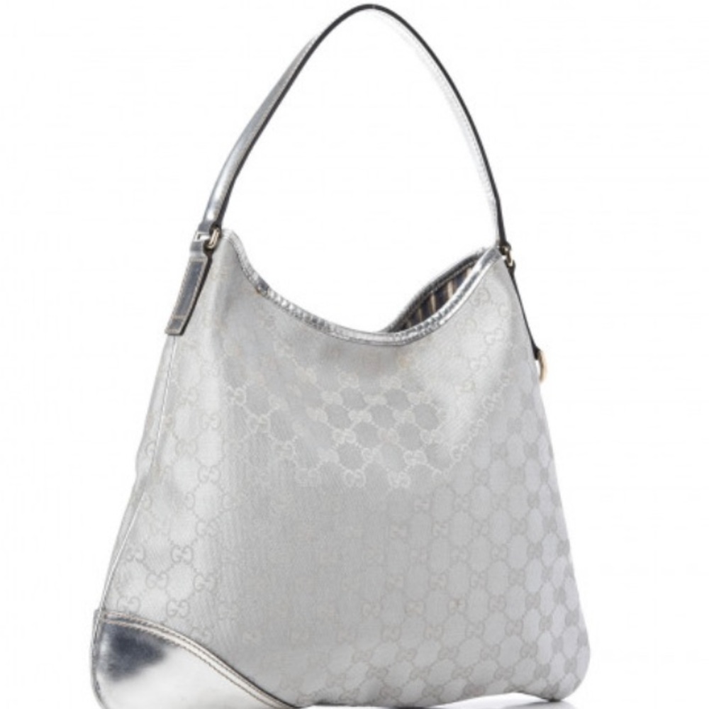 COPY - Gucci Metallic Monogram Medium New Britt Hobo Silver - Picture 3 of 7